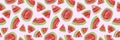 Trendy fruit pattern. Artistic Watermelon background. Watercolor watermelon seamless pattern.