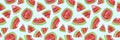 Trendy fruit pattern. Artistic Watermelon background. Watercolor watermelon seamless pattern.