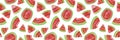 Trendy fruit pattern. Artistic Watermelon background. Watercolor watermelon seamless pattern.