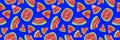 Trendy fruit pattern. Artistic Watermelon background. Watercolor watermelon seamless pattern.