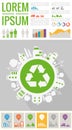 Trendy futuristic eco city infographics templates with various elements Royalty Free Stock Photo