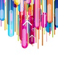 Trendy geometric style abstract background with colorful lines and arrows. Royalty Free Stock Photo