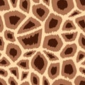 Trendy giraffe seamless pattern. Hand drawn wild animal skin brown texture for fashion african print design, fabric, textile, Royalty Free Stock Photo