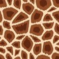 Trendy giraffe seamless pattern. Hand drawn wild animal skin brown texture for fashion print design, fabric, textile, cover, Royalty Free Stock Photo