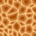 Trendy giraffe seamless pattern. Hand drawn wild animal skin natural brown texture for fashion african print design, fabric, Royalty Free Stock Photo