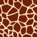 Trendy giraffe seamless pattern. Hand drawn wild animal skin natural brown texture for fashion print design, fabric, textile, Royalty Free Stock Photo