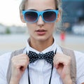 Trendy girl face Royalty Free Stock Photo