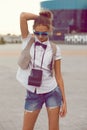 Trendy girl posing Royalty Free Stock Photo