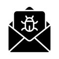 Trendy glyph icon of suspicious email bug alert Royalty Free Stock Photo