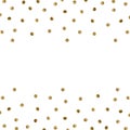 Trendy gold glitter beautiful fashion background polka dot vector illustration. Metallic golden dots confetti objects. Beautiful l