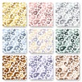 Trendy gold leopard abstract seamless pattern set. Vector Wild animal cheetah skin golden, silver, bronze, rose gold metallic Royalty Free Stock Photo