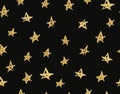 Trendy gold style seamless pattern on black background. Amazing and simple seamless pattern for christmas and new year gift paper.