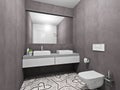 Modern gray bathroom Royalty Free Stock Photo