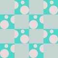 Trendy Green background with white polka dot checked seamless pattern