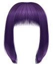 Trendy hairs purple colors . kare fringe . beauty fashion Royalty Free Stock Photo