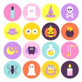 Trendy Halloween Circle Icons Set Royalty Free Stock Photo