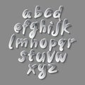 Trendy hand drawing alphabet, vector illustration. Royalty Free Stock Photo
