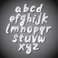 Trendy hand drawing alphabet, vector illustration. Royalty Free Stock Photo