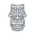 Trendy hawaii tiki mask or face idol. Ethnic totem Royalty Free Stock Photo