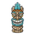 Trendy hawaii tiki mask or face idol. Ethnic totem Royalty Free Stock Photo