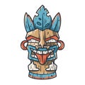 Trendy hawaii tiki mask or face idol. Ethnic totem Royalty Free Stock Photo