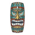 Trendy hawaii tiki mask or face idol. Ethnic totem Royalty Free Stock Photo