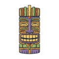 Trendy hawaii tiki mask or face idol. Ethnic totem Royalty Free Stock Photo