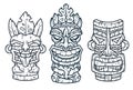 Trendy hawaii tiki mask or face idol. Ethnic totem Royalty Free Stock Photo