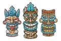 Trendy hawaii tiki mask or face idol. Ethnic totem Royalty Free Stock Photo