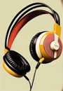 Trendy headphone inspired in the seventies