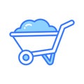 Trendy icon of wheelbarrow in modern style, dirt carrier vector, farming equipment Royalty Free Stock Photo