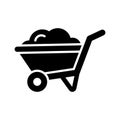 Trendy icon of wheelbarrow in modern style, dirt carrier vector, farming equipment Royalty Free Stock Photo