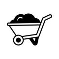 Trendy icon of wheelbarrow in modern style, dirt carrier vector, farming equipment Royalty Free Stock Photo