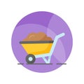 Trendy icon of wheelbarrow in modern style, dirt carrier vector, farming equipment Royalty Free Stock Photo