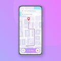 Trendy Infographic of city Map Navigation. Mobile App Interface concept design. EPS 10 Royalty Free Stock Photo