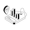 A trendy isometric icon of effective local seo services Royalty Free Stock Photo