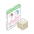 Trendy isometric icon representing a secure data server system Royalty Free Stock Photo