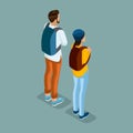 Isometric Young Creative People, Students Royalty Free Stock Photo