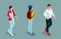 Isometric Young Creative People, Students Royalty Free Stock Photo