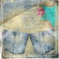 Trendy jeans background Royalty Free Stock Photo
