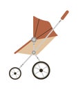 Trendy jogging stroller for baby flat icon