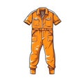 Trendy Jumpsuit Bottom Cartoon Square Illustration.