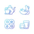 Trendy kitchenware gradient linear vector icons set Royalty Free Stock Photo