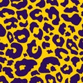 Trendy leopard abstract seamless pattern. Hand drawn wild animal cheetah skin yellow texture. Fashion print design, fabric, Royalty Free Stock Photo