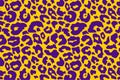 Trendy leopard pattern background. Hand drawn abstract wild animal cheetah skin brown violet texture for fashion print