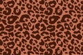 Trendy leopard pattern background. Hand drawn fashionable wild animal cheetah skin dark brown texture for fashion print design, Royalty Free Stock Photo