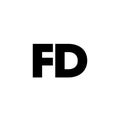 Letter F and D, FD logo design template. Minimal monogram initial based logotype