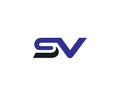 Trendy Letter SV Minimal Logo Design