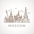 Trendy line-art illustration of Moscow.