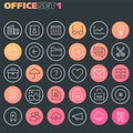 Inline Office Icons Collection, trendy line icons collection Royalty Free Stock Photo